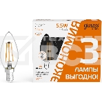 Лампа светодиодная Gauss Basic 1031116T 5.5Вт цок.:E14 свеча 240B 2700K св.свеч.бел.теп. (упак.:3шт), фото2