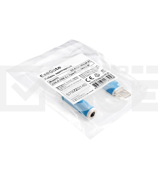 Кабель-адаптер для подключения наушников к устройствам с USB Type-C ExeGate <EX-CCA-UC3.5F-01> (USB Type-C/Jack3.5F (headset), для подключения стандартных наушников, колонок 3.5 мм к телефону, планшету и др.устройствам с аудиоразъемом Type-C)