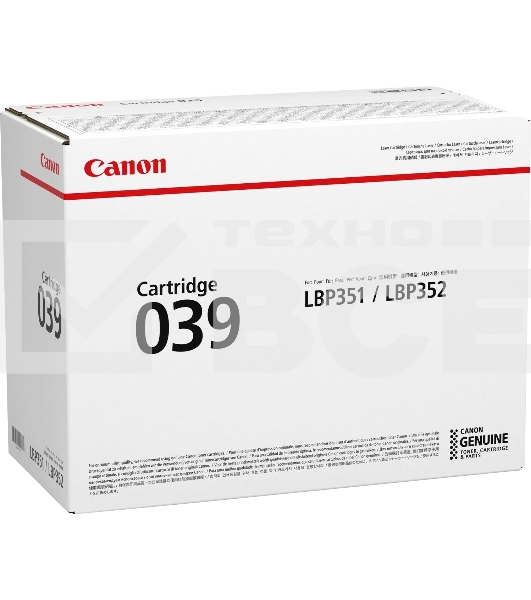 Картридж лазерный Canon Cartridge 039BK (0287C001) черный (11000 стр.) для CANON LBP351x/352x