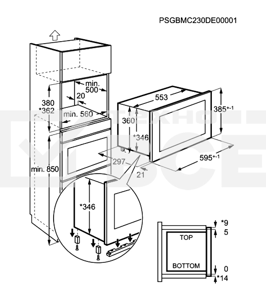 Микроволновая печь AEG MSB2057D-B 20л. 800Вт черный (встраиваемая)