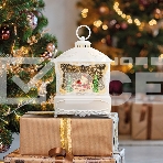 Декоративный фонарь Neon-night с эффектом снегопада и подсветкой Рождественский лес, белый, фото4