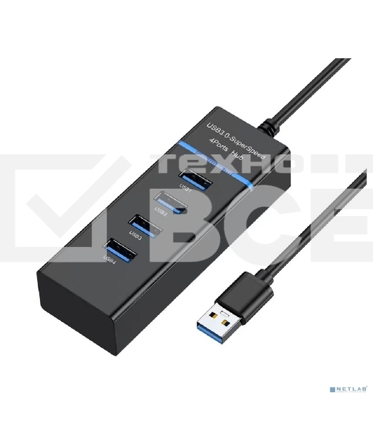Концентратор Bion 4 порта. Поддержка Plug&Play. Длина провода 50+-3см. LED-подсветка [BXP-A-USBA-MULTI-04] USB 3.0