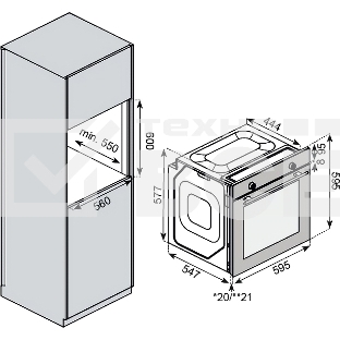 Встраиваемый духовой шкаф Kuppersberg HF 609 BX, High-Tech, объем 80 л, 10 режимов работы, телескопические направляющие, цифровой таймер, 2 стекла в дверце, утапливаемые переключатели, энергоэффективность А, цвет черный/нержавеющая сталь
