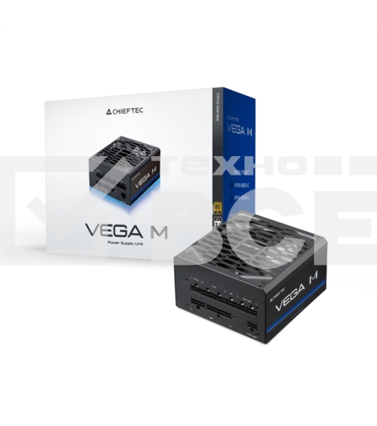 Блок питания Chieftec Vega M PPG-750-C (ATX 3.1, 750W, 80 PLUS GOLD, Active PFC, 135mm fan, Gen5 PCIe, Full Cable Management) Retail