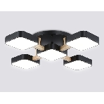 Светильник Ambrella light FL4883/5 BK/WD черный/дерево 90W 3000-6000K 675*675*110 (без ПДУ), фото8