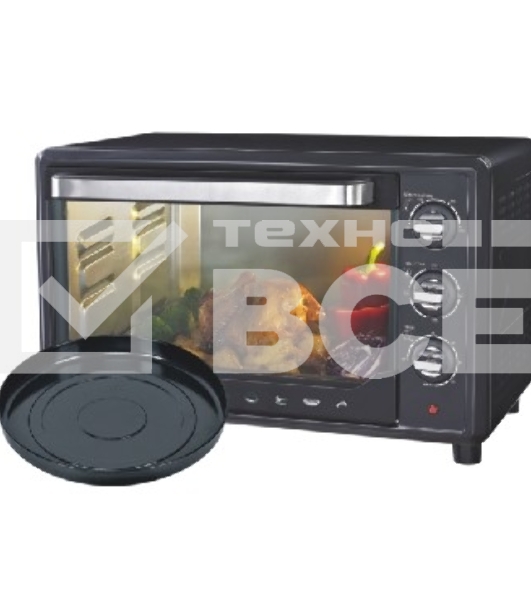 Мини-печь Sakura SA-7001BP 35л, духовка 1600Вт, механ.управление, 3 режима работы духовки (верх, низ, верх+низ), таймер на 60 минут, регулировка температуры духовки, комплектация - металлическая решетка, противень, круглая форма для выпечки (230х50 мм), у