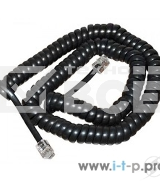 Шнур для телефонной трубки Rexant витой RJ-10 (4P-4C), 2м, черный