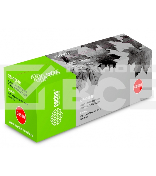 Картридж лазерный Cactus CS-C051H черный (4100 стр.) для Canon LBP 162dw/MF 264dw/267dw/269dw