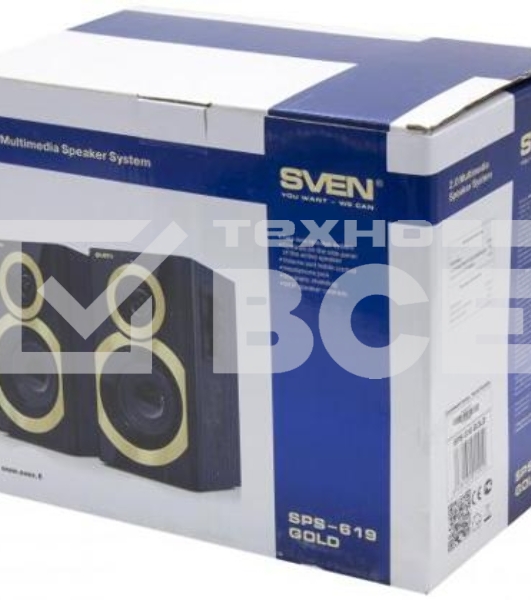 Колонки SVEN SPS-619 GOLD {акустическая система 2.0, мощность 2х10 Вт(RMS)}