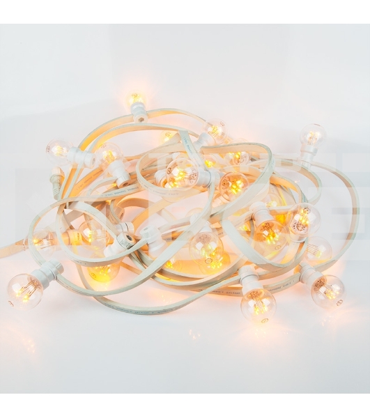 Гирлянда LED Galaxy Bulb String 10м, белый КАУЧУК, 30 ламп*6 LED ЖЕЛТЫЕ, влагостойкая IP65