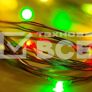 Гирлянда «Роса» 2 м, 20 LED, цвет свечения мультиколор, тонкий батарейный блок NEON-NIGHT