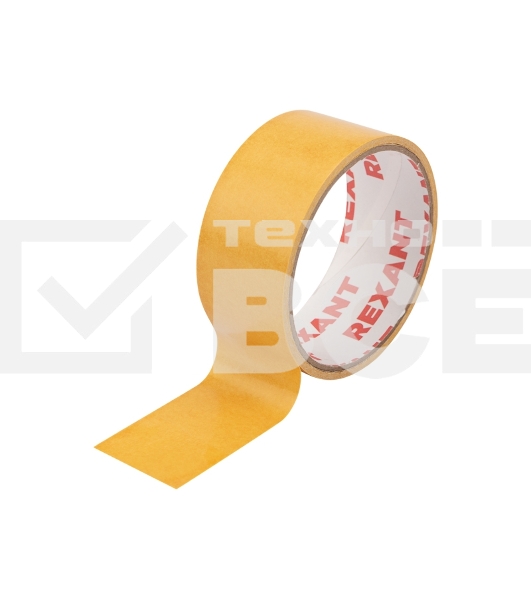Двухсторонний скотч Rexant, полипропиленовая основа, 38 мм, ролик 5 м