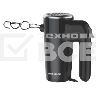Миксер Willmark WHM-7003 (500Вт, 6 скоростей, насадки для взбивания/для теста, чёрный)