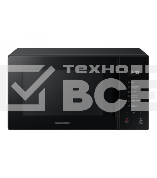 Микроволновая печь Samsung MS23T5018AK/BW черный, 23 л, 800 Вт, переключатели - сенсор