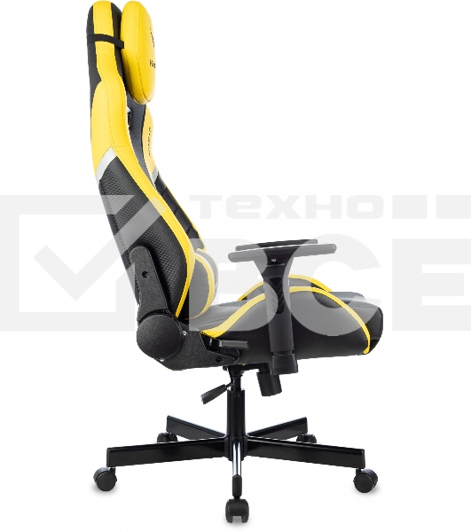 Кресло игровое Knight Thunder 5X черный/желтый эко.кожа крестов. металл