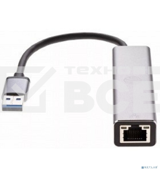 Переходник VCOM USB 3.0 -->RJ-45 1000Mbps+3 USB3.0, Aluminum Shell, 0.2м <DH312A>