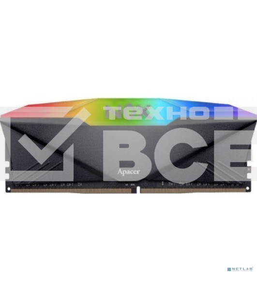 Оперативная память Apacer Tex, 8GB (1x8GB), DDR4, 3200MHz, CL16, UDIMM, с радиатором, серебристый/черный