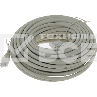 Патч-корд Premier PP6U-15M 10000Гбит/с UTP 4 пары cat.6 CCA molded 15м серый RJ-45 (m)-RJ-45 (m)