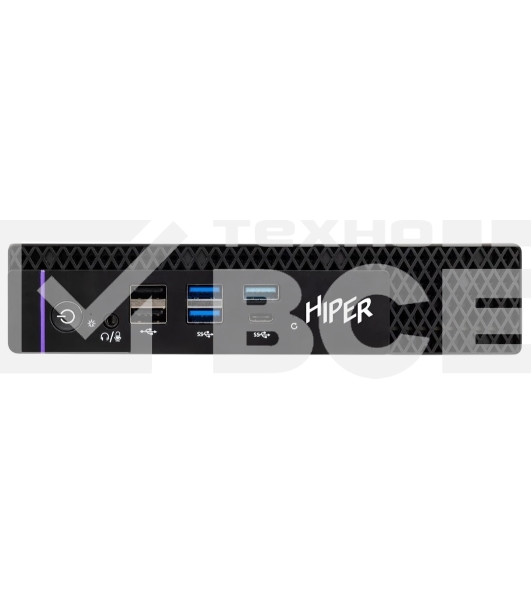 Мини ПК HIPER FACTUM FT20  Intel Core i5 14400(2.5Ghz)/16384Mb/512PCISSDGb/noDVD/BT/WiFi/war 1y/1.3kg/черный/Win11Pro + БП 120Вт/металл/VESA Адаптер на 75х75, 100х100