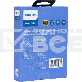 Кабель аудио-видео Philips 4K 30 Гц Full HD HDMI (m)/HDMI (m) 1.5м. позолоч.конт. черный