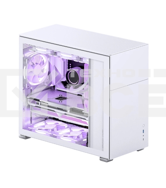 Корпус без блока питания Case JONSBO D41 STD, Midi-Tower, TG, no fan, 1xUSB-A 3.2 + 1xUSB-C 3.2, ATX, mATX White
