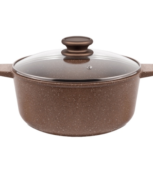 Кастрюля Maunfeld CARMEL MF22CRM01CR, 22 см, 3 л из литого алюминия со стеклянной крышкой