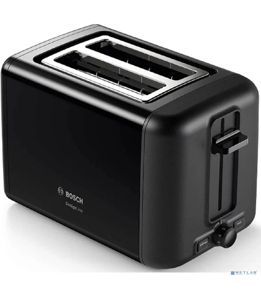 Тостер Bosch TAT3P423 черный, 970 Вт, 2 слота