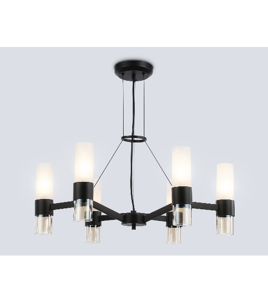 Люстра Ambrella light LH55104/6 BK/FR/TI черный/белый матовый/янтарь E14*6 max 40W D650*1080