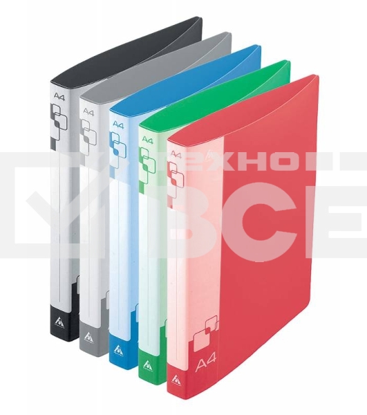 Папка на 4-х D-кольцах Бюрократ -0840/4DBLU A4 пластик 0.8мм кор.40мм внут.и торц.карм синий