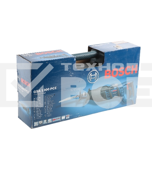 Пила лезвийная Bosch GSA 1300 PCE[060164E200]{1300 Вт, 250мм по дереву, раб.ход19мм, 0-2800об/мин, 4кг, кейс}