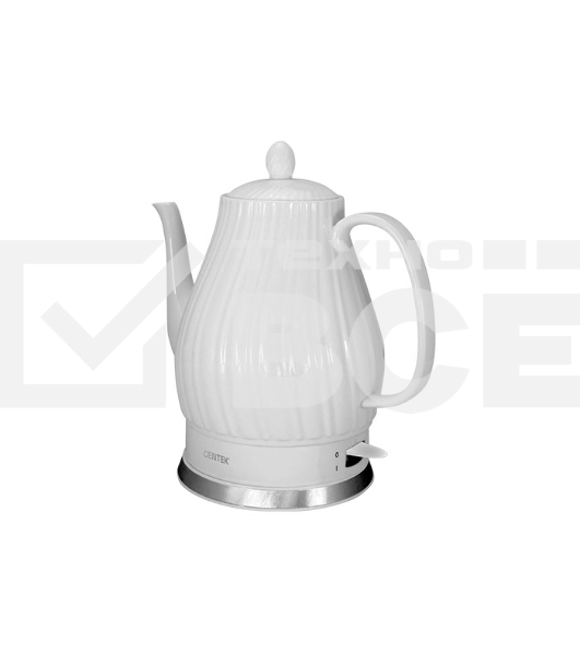 Чайник электрический Centek CT-0064 2.0л, 2150W, супербелая керамика, рельефный корпус