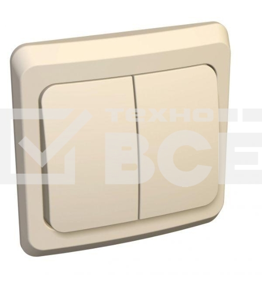 Выключатель 2-кл. СП Этюд 10А IP20 крем. SchE BC10-002K