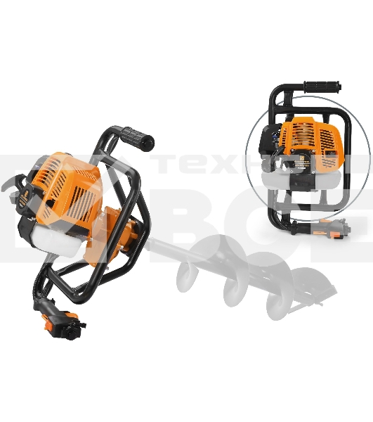 Мотобур Carver AG-152/000 бытовой 2-х такт. 1400Вт 1.9л.с. 52см3 277об/мин (01.003.00022)