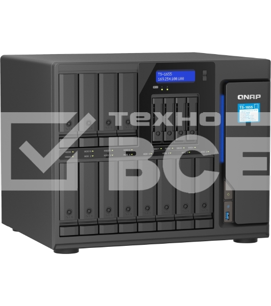 Сетевое хранилище SMB QNAP TS-1655-8G NAS 16-Bay (12x 3.5