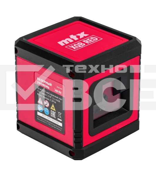 Лазерный уровень XQB RED Pro SET, 10 м, красный луч, батарейки, штатив  MTX