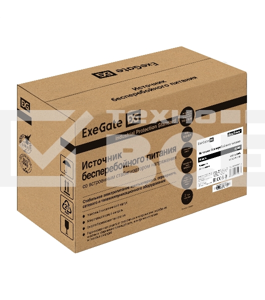Комплект ИБП EX295986RUS + батарея 55Aч EX285667RUS 1шт (инвертор, синус, для котла) ExeGate SineTower SZ-600.LCD.AVR.1SH <600VA/360W, чистый синусоида, LCD дисплей, AVR, 1*Schuko, линейно-интерактивный, Black> + батарея ExeGate DTM 1255 (12В, 55Ач) 1шт