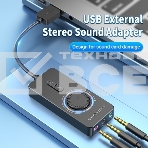 Внешняя звуковая карта Vention USB c регулятором громкости Черная, фото12