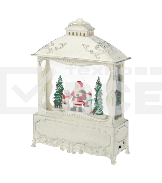 Декоративный фонарь Neon-night с эффектом снегопада и подсветкой Рождественский лес, белый