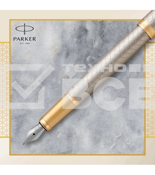 Ручка перьевая Parker IM Premium F323 (CW1931684) Grey GT F сталь нержавеющая подар.кор.
