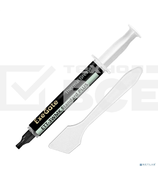 Термопаста ExeGate ETТ-3WMK Standard PLUS (3,2 Вт/(м•К), 3г, шприц с лопаткой)