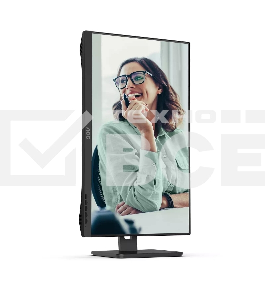 Монитор 27' AOC Q27P3CV IPS 2560x1440, 75 Гц, 4 мс, 16:9, 350 кд/м², 2xHDMI 1.4, DisplayPort 1.2, USB-концентратор (4x USB 3.0), 2.5 Gigabit Ethernet, встроенные динамики, черный