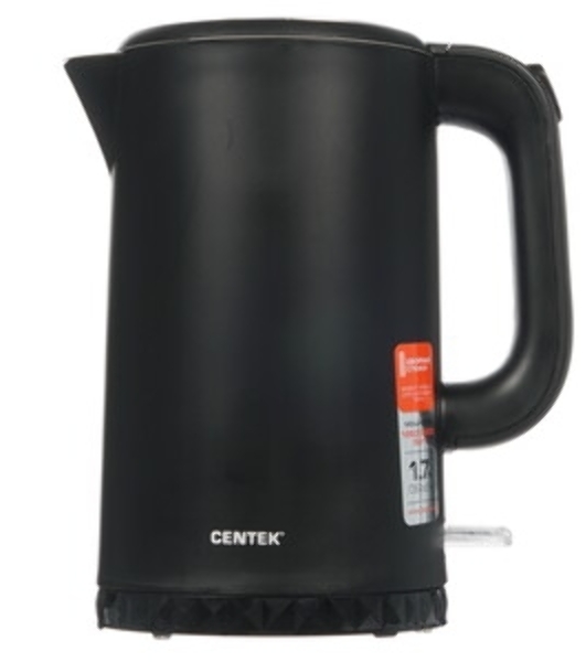 Электрочайник Centek CT-0020 черный, 1.7 л, 2200 Вт, скрытый нагревательный элемент