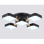 Светильник Ambrella light FL4883/5 BK/WD черный/дерево 90W 3000-6000K 675*675*110 (без ПДУ), фото6
