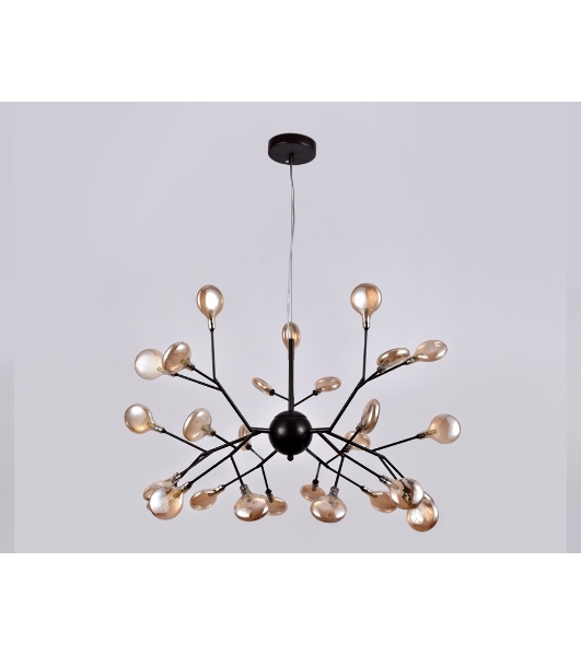 Светильник Ambrella light TR3013/27 DCF/TI темный кофе/янтарь G4/27 max 20W D750*650