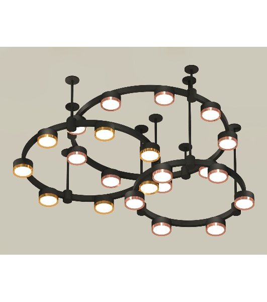 Светильник Ambrella light XR92222100/22 SBK/PPG/PYG черный песок/золото розовое полированное/золото желтое полированное GX53