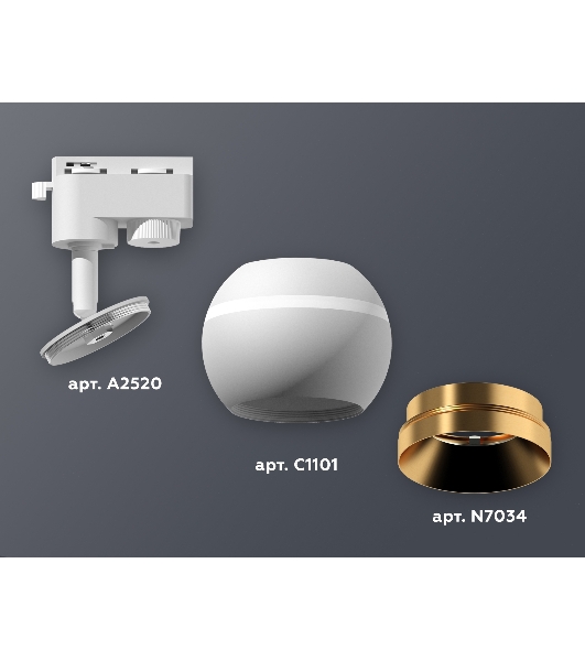 Светильник Ambrella light XT1101023 SWH/PYG белый песок/золото желтое полированное GU5.3 LED 3W 4200K (A2520, C1101, N7034)