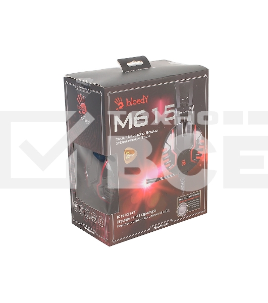 Гарнитура Bloody M615 чёрный, проводная, 3.5 мм, подсветка