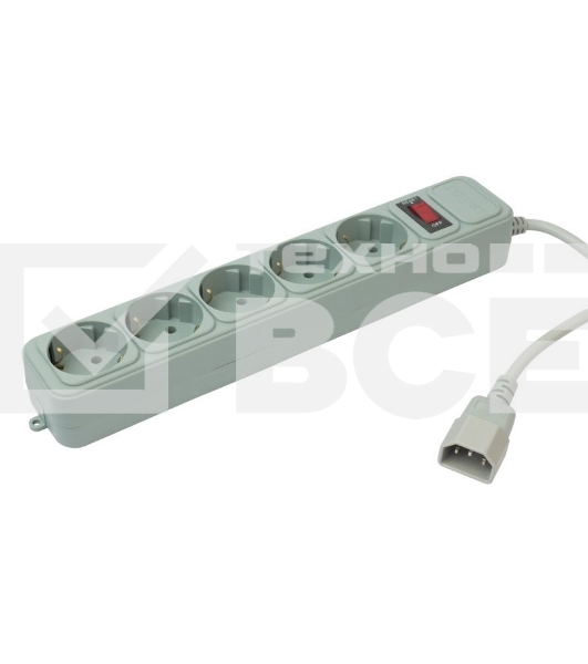 Сетевой фильтр PC Pet AP01006-E-GR 1.8м (5 розеток) серый
