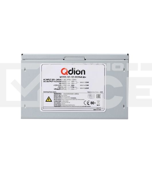 Серверный блок питания 550Вт Power Supply FSP QDION ATX 550W, 120mm, 5xSATA, 2xPCI-E, APFC, 80 PLUS