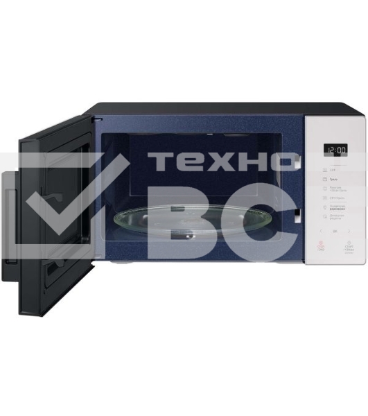 Микроволновая печь Samsung MG23T5018AE/BW белый, 23 л, 800 Вт, переключатели - сенсор